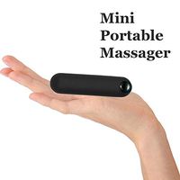 Mini Finger Electric Wand Handheld Massager Wireless Recharging, for Neck Back Shoulder Body Personal Massage, Waterproof Powerful Portable Pocket Travel -Black