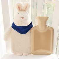 Hegaed Winter Hot Water Bottle Warm Handbags, Cartoon Sugar Rabbit Bunny Baby Kids Hand Foot Warmer with Rabbit Plush Cover
