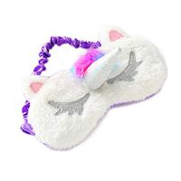 Song Qing Lovely Unicorn Horn Happy Travel Sleeping Eye Mask Cover Blindfold for Sleep (Silver #2)