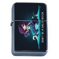 Mermaid Salty Beach Flip Top Dual Torch Em1 Smoking Cigarette Silver Refillable Dual Flame