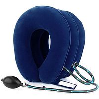 MSQL Cervical Neck Traction Device, Instant Pain Relief for Chronic Neck and Shoulder Pain, Inflatable & Adjustable, for Home and Travel,Blue