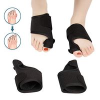 OWIKAR Bunion Corrector and Bunion Relief, Orthopedic Big Toe Straightener Elastic and Adjustable Toe Support with Splint - Treat & Prevent Hallux Valgus, Black (Black)