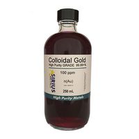 99.99+% Pure True Colloidal Gold – 250 mL of 100 ppm in Clear Plastic Bottle w/phenolic Cap