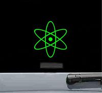 Atomic Symbol Vinyl Decal Sticker (LIME GREEN)