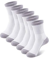 Men’s Diabetic Socks with Loose Top and Seamless Extra Wide Cotton Ankle Dress Socks for Great Gift Lightweight 6 Pairs Size 10-13（Sole Grey）