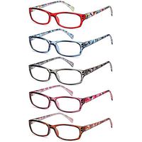 GAMMA RAY READERS 6 Pairs Ladies' Readers includes Sunglass Reader Quality Spring Hinge Reading Glasses for Women +4.50