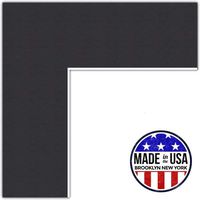 10x20 Smooth Black / Black Custom Mat for Picture Frame with 6x16 opening size (Mat Only, Frame NOT Included)