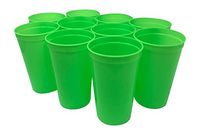 CSBD Stadium 22 oz. Plastic Cups, 10 Pack, Blank Reusable Drink Tumblers for Parties, Events, Marketing, Weddings, DIY Projects or BBQ Picnics, No BPA (Lime Green)