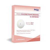Ostomy Site Dressing: Silicone Foam (Round) May Help Secure Ostomy Tubes, Control Leakage And Reduce Irritation Around Ostomies; 5 Per Box