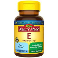 Nature Made Plant Sourced* Vitamin E 267 mg (400 IU) d-Alpha Softgels, 100 Count for Antioxidant Support (Pack of 3)