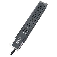 Tripp Lite 6 Outlet Surge Protector Power Strip, Black, 6ft Cord, Tel/Fax/Modem Protection, Right-Angle Plug, $75K Insurance (TLP606SSTELB)