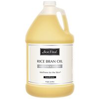 Bon Vital' Rice Bran Oil, 100% Pure and Cold Pressed Carrier Oils for Diffusers, Professional Massage Oil, Best Beauty Secret for Soft & Smooth Skin, Moisturizer & Sore Muscle Relief, 1 Gallon Bottle