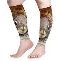 BLongTai Cute Gray Squirrel Calf Compression Sleeve Men Womens Running Leg Sleeve for Shin Splint Muscle Pain Relief (1 Pair)