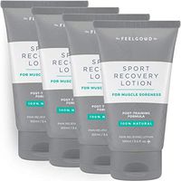 Sport Recovery Lotion by The Feel Good Lab - 100% Natural, Clean Ingredients - Recover from Post-Workout Muscle Soreness and Sports Injuries (3.4oz, 4 Count)