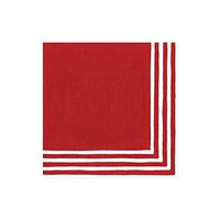 Caspari Border Stripe Paper Cocktail Napkins in Red - 20 Per Package