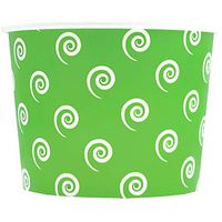 Green Paper Ice Cream Cups - 12 oz Swirls and Twirls Dessert Bowls - Perfect For Your Yummy Foods! Many Colors & Sizes - Frozen Dessert Supplies - 50 Count