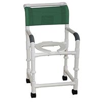 MJM International 122-3TW-ADJ Adjustable Height Wide Shower Chair, 250 oz Capacity, 45.5" Height x 26" Width x 27" Depth, Royal Blue/Forest Green/Mauve