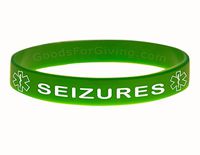 Seizures ID Bracelet Wristband - Green - 7 Inches - Youth