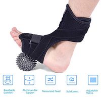 Plantar Fasciitis Night Splint, Foot Drop Orthotic Brace Adjustable Dorsal Night Splint with Massage Ball Roller for Men & Women Plantar Fasciitis Pain, Heel Spur, Arch Foot Pain, fit Right/Left Foot