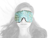 Candi Andi Handmade Sleep Eye Mask for Travel, Aromatherapy, Stress Relief, Sleep, Migraine Treatment, Yoga | Unscented | Satin Brocade & Crushed Velvet | Blue Lagoon - TEM-BL