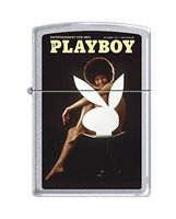 Zippo Playboy Cover October 1971 Pocket Lighter, Satin Chrome