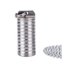 TISUR F16 Titanium Pill Fob Small and Lightweight Waterproof Pill Holder(Chain Included) - Emergency Pill Fob Container Holds Aspirin Nitroglycerin Other Medication Men & Women (F16（1.0‘’X0.46‘’）)