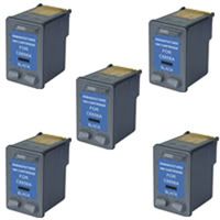 Amsahr 56(C6656) Remanufactured Replacement HP Ink Cartridges for Select Printers/Faxes with 5 Black Cartridges