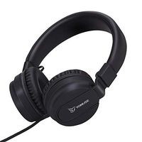 Yomuse F95 On Ear Headphones Foldable Adjustable Headband with Microphone, 3.5mm Plug Jack for Kids Childrens Teens Adults Black