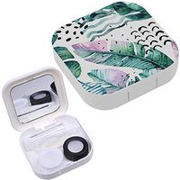 Portable Contact Lens Case Box Travel Kit Mirror + Bottle + Tweezers Container Holder [ Summer Art Flower ]