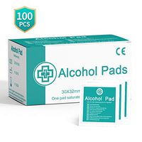 Essort 100 Pcs Wet Wipes Lens Cleaning Wipes, 70% Cotton Prep Pads Individually Wrapped Disposable Swabs Cleaning Wipe for Glasses, Smartphone, Keyboards