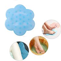 XJAXY Bath Massage Mat, Non-Slip Silicone Shower Foot Massager with Powerful Suction Cups Improves Foot Circulation Remove Foot Dead Skin, Blue,Blue