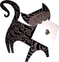 Black Cat Die Cut Special Delivery Notecards"Ebony"