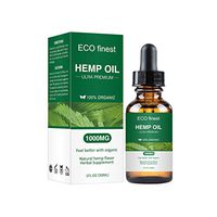 Hemp Oil for Pain & Stress Relief, Ecofinest 100% Natural Hemp Seed Extract Rich in Vitamin & Omega -Helps with Sleep, Skin & Hair, Zero THC CBD Cannabidiol(1 Pack 1000MG)