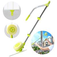 High-Rise Window Cleaner,Fencia Telescopic Double Faced Window Glass Cleaner Sponge Mop Brush Cleaning Tool with Telescopic Foldable Extendable Handle,Suitable for High-rise Window