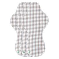 think ECO [ Promotion ] [Check Pattern 3p] Organic Reusable Cotton Pads, Menstrual Pads, Sanitary Napkins, Check Pattern, 3 Pads. (Pads CP Night Plus)