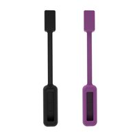 Colorful Replacement Accessory Magnetic Clip Clasp Strap For Fitbit Flex 2 (No Tracker) (Black&Purple)