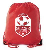Soccer Party Favors | Soccer Drawstring Backpacks for Birthday Parties, Team events, and much more! - Red CA2500SOCCER S4