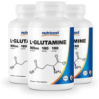 Nutricost L-Glutamine 750mg, 180 Capsules (3 Bottles)