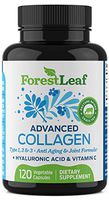 Advanced Collagen Supplement, Type 1, 2 and 3 with Hyaluronic Acid and Vitamin C - Anti Aging Joint Formula - Boosts Hair, Nails and Skin Health - 120 Veggie Capsules - by ForestLeaf