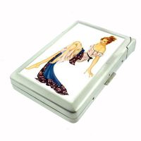 Pin Up Redhead Girl Next Door Double-Sided Cigarette Case with lighter, ID Holder, and Wallet D-450