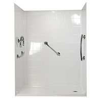 Ella's Bubbles 6030 BF 5P 1.0 R WH FRDM Standard Multi-Piece Barrier Free Roll In Shower
