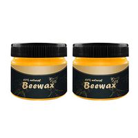 Beewax Wood Polish and Conditioner - Furniture Care Complete Solution Natural Wood Seasoning Home Cleaning (2PC)