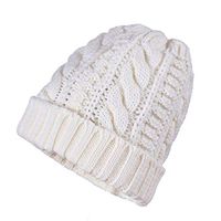 Theoylos Women's Winter Hats Wool Knit Beanie Warm Hat Ladies Slouchy Baggy Skull Cap Soft Warm Crossed Cap Ski Cap White