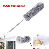 Loteaf Microfiber Duster with Extension Pole, Extra Long 100 inches, with Heavy Duty Extendable Handle(Stainless Steel) and Bendable Head Feather Dusters for Cleaning Roof, Ceiling Fan&Cobweb