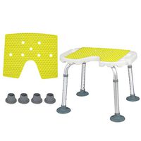 QHD-MYD U-Shaped Opening Shower Bench, 360° Cleaner Shower Chair Lightweight Retractable Leg Tube Backrest Handrail Detachable Multi-Purpose Showerer Stool Bearing 136kg (Size : A)