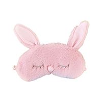 ACTLATI Sleep Mask - Plush Bunny Eye Mask with Adjustable Strap,Cute Animal Eyeshade for Women Girls Kids