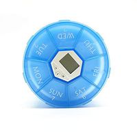 7-Day Portable Pill Organizer Dispenser with 4 Alarm Reminders Per Day, Large Capacity Box for Supplements with Digital Timer (Green)