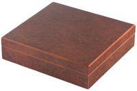 Orleans Group Burl Travel Cigar Humidor, Holds Up to 20 Cigars, Lined with Spanish Cedar, Brass Hinges, Includes Humidifier