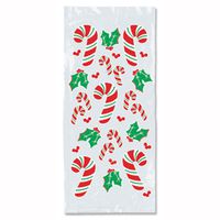 Candy Cane & Holly Cello Bags   (25/Pkg)