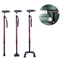 TXDWYF Walking Stick with Adjustable LED Lights/Walking Cane/Crutches Adults Comfy Handle/Portable Fully Adjustable, Lightweight Aluminium, None Slip Foot, Adjustable from 28-37 inches,Burgundycolor
